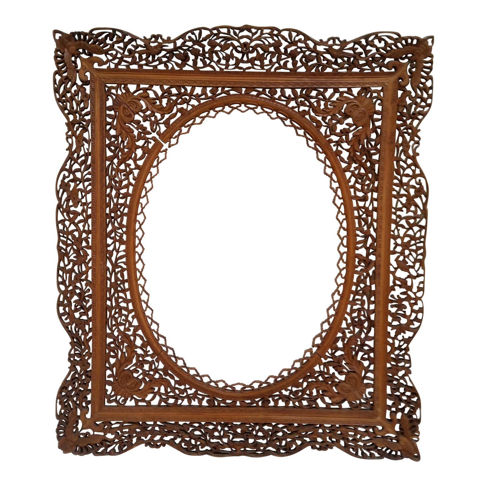 Antique Anglo Indian Carved Wood Frame Chairish