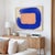 Mid-Century Modern Abstract Blush Pink & Cobalt Blue Art Print, Emily Keating Snyder, 30 X 38 Print in Wood Frame For Sale - Image 3 of 5