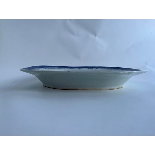 Chinoiserie Antique Canton Chinese Porcelain Platter For Sale - Image 3 of 11