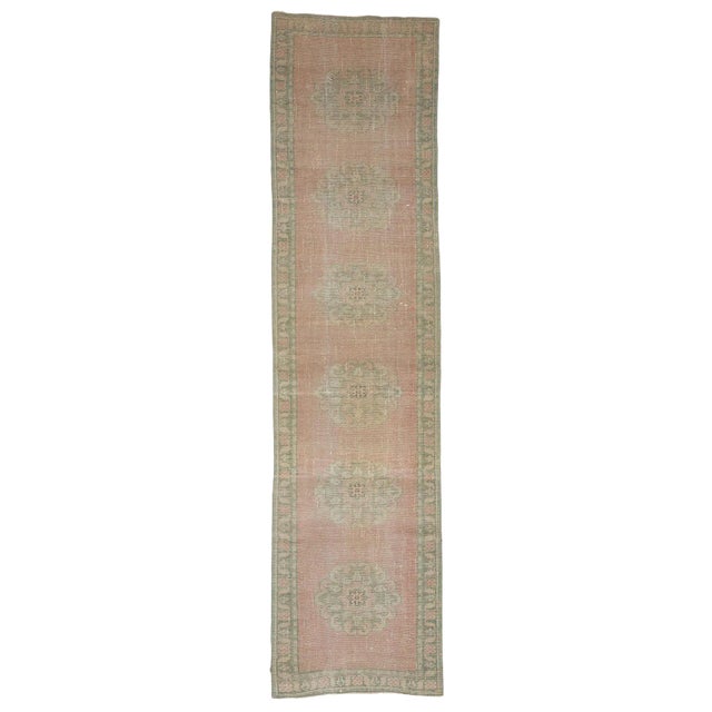Vintage Washed Out Turkish Runner- 2′8″ × 10′8″ For Sale