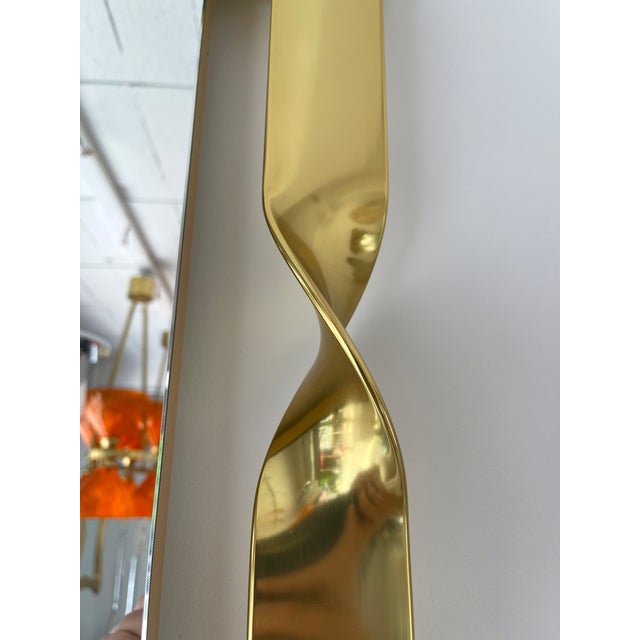 Mid-Century Modern Brass Mirror by Luciano Frigerio, Italy, 1970s For Sale - Image 3 of 12