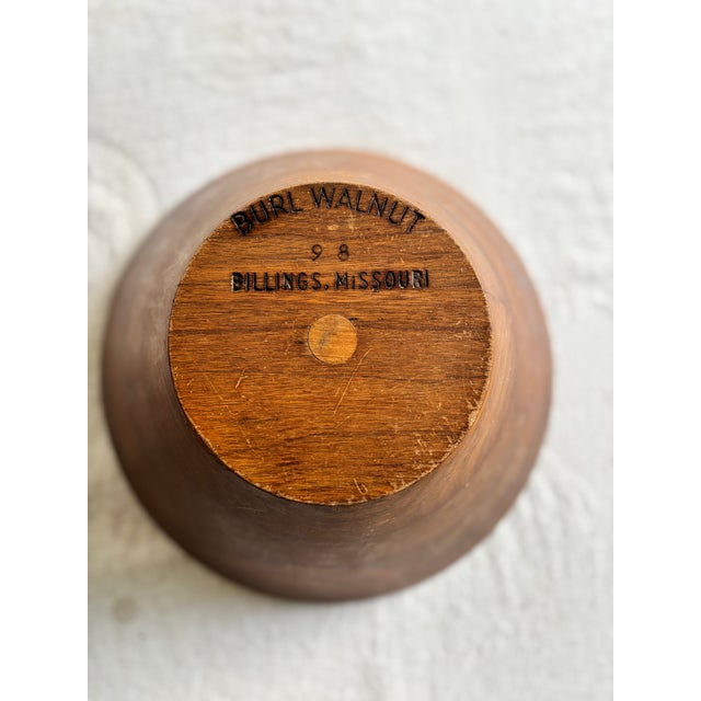 Mid-Century Modern Burl Walnut Bowl For Sale - Image 3 of 15