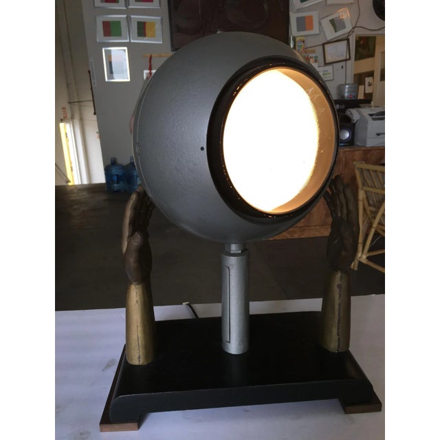 1930s Original Surrealism Bronze Hands and Spotlight Table Lamp For Sale - Image 5 of 9