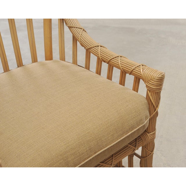 Set of Eight Danny Ho Fong Rattan Garden Dining Armchairs For Sale - Image 11 of 18