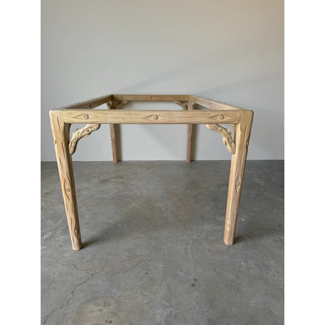 Hollywood Regency Carved Faux Bois Cerused Rectangular Dining Table Base For Sale - Image 11 of 12