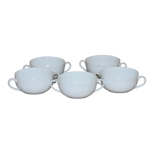 Kaiser Porcelain Germany Domino White Cream Soup Bowls - Set of 5 For Sale