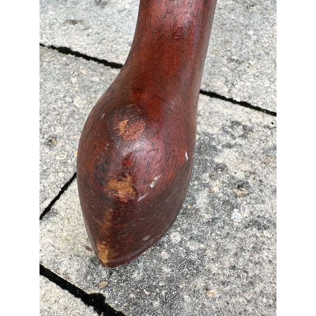 Vintage Mid 20th Century Small Round Wood Tripod Leg Table For Sale - Image 10 of 12