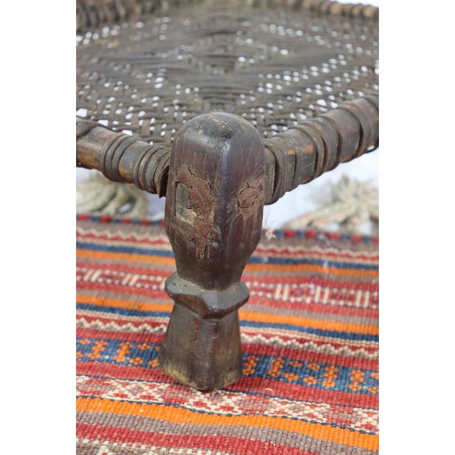 Black 19th Century Low Cedar Stool, Nuristan, 1890s For Sale - Image 8 of 16