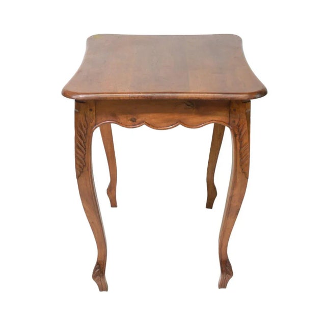 French Early 20th Century Louis XV Walnut Side Table For Sale - Image 3 of 5