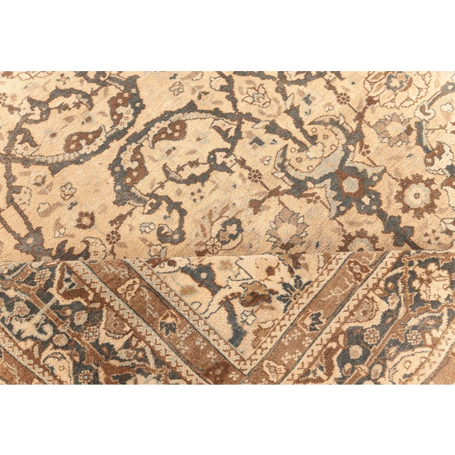 Authentic Persian Tabriz Rug in Beige, Blue, Brown and Gray BB7595 7'10" × 11'3"