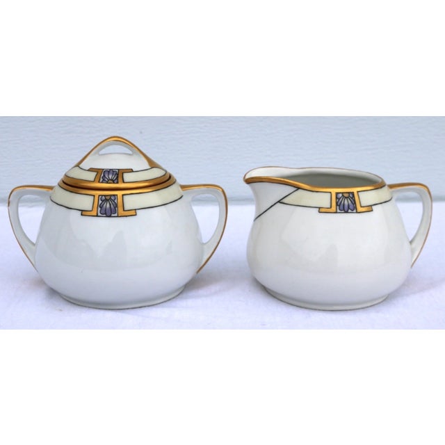 1925 KPM Art Deco Porcelain Gold Creamer and Sugar Dishes Signed by the Artist For Sale - Image 11 of 11