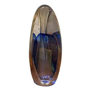 1990s Veiled Glass Art Panel Sculpture Edward Kachurik