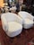 Cream Color Channeled Swivel Arm Chairs With Wrapped Gold Tone Bases a Pair For Sale - Image 9 of 9