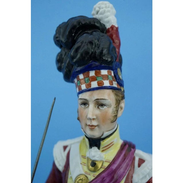 19th Century Porcelain Napoleonic Soldier Figurine from Capodimonte Manufacture, 1800s For Sale - Image 14 of 18
