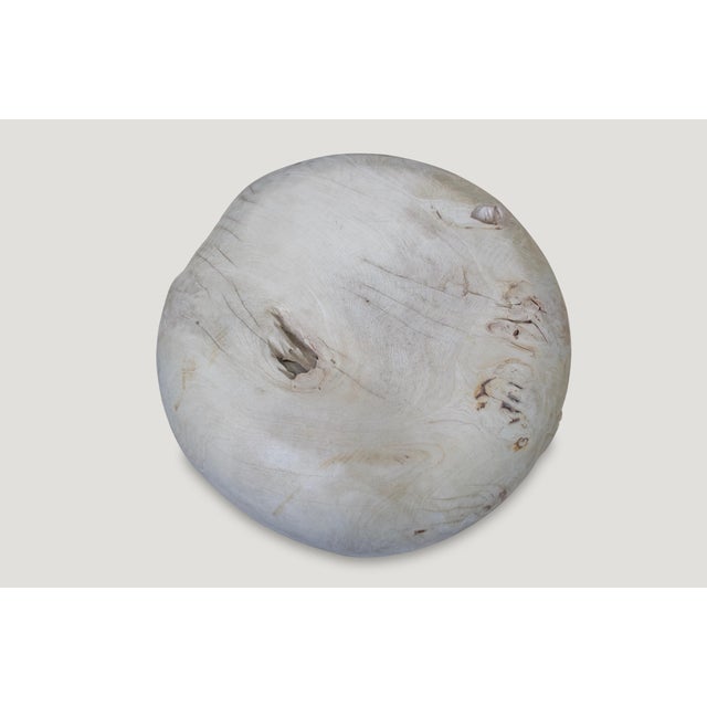 Andrianna Shamaris St. Barts Bleached Teak Wood Coffee Table or Side Table For Sale - Image 4 of 6