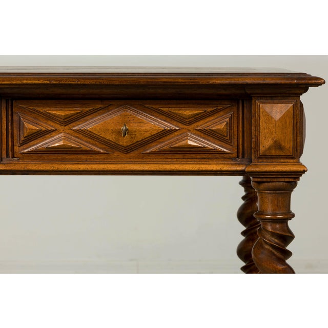 Wood Late 19th Century French Louis XIII Style Walnut Writing Table For Sale - Image 7 of 18