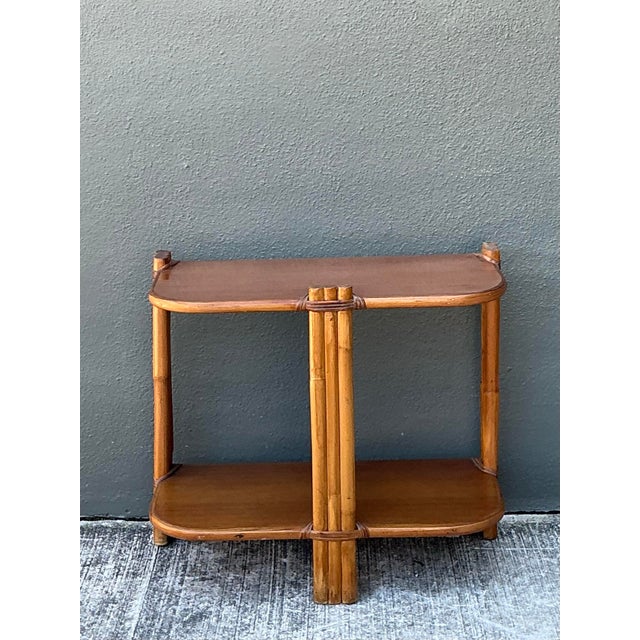 Vintage MCM Rattan Side Table For Sale - Image 12 of 12