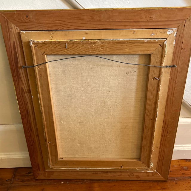 Yellow Mid 20th Century Original Oil Painting by Paul Maurice Chevalier For Sale - Image 8 of 8