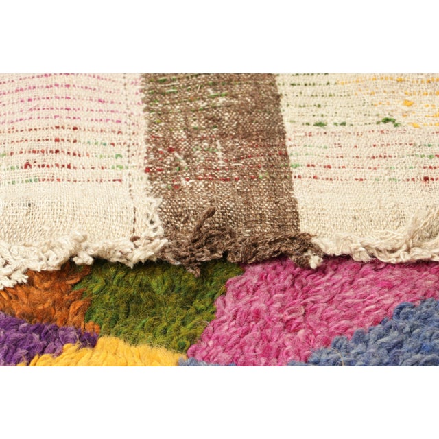 Pink Vintage Tulu Rug With Colorful Geometric Diamond Patterns, From Rug & Kilim For Sale - Image 8 of 8