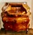 An exquisite 19th-century Antique Italian Rococo Bombe Secretary in burled walnut with bombe front & sides, front panels...