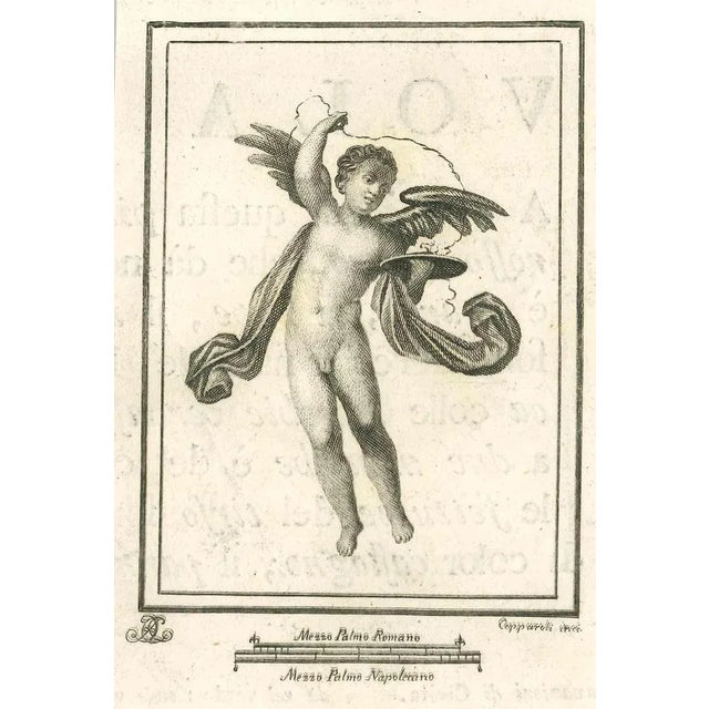 Ancient Roman Fresco from "Antiquities of Herculaneum" is an etching on paper realized by Francesco Cepparoli in the 18th...