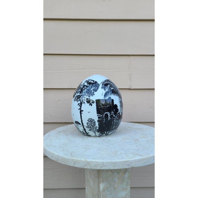 Black Vintage Large Scale Decorative Egg For Sale - Image 8 of 11
