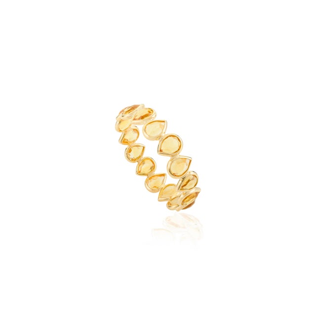 Not Yet Made - Made To Order Natural Citrine Stackable Eternity Band Ring Size 5 in 18k Yellow Gold For Sale - Image 5 of 11