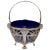 Art Nouveau Silver Basket with Blue Glass Liner, Bremen, Germany, 1890s For Sale