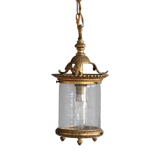 Small Antique Cut Glass Lantern, 1900 For Sale