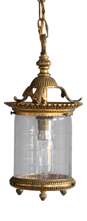 Small Antique Cut Glass Lantern, 1900