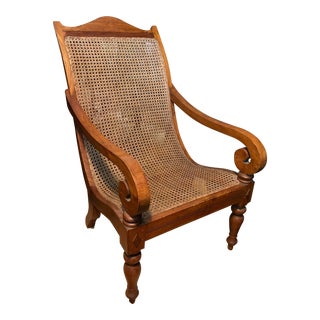 British Colonial Cane Chair For Sale