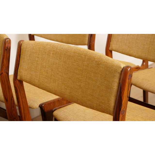 Dining Chairs with Armrests in Rosewood, Set of 8 For Sale - Image 9 of 12