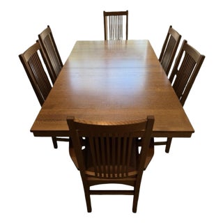 Handmade Mission/Craftsman Style Dining Set For Sale