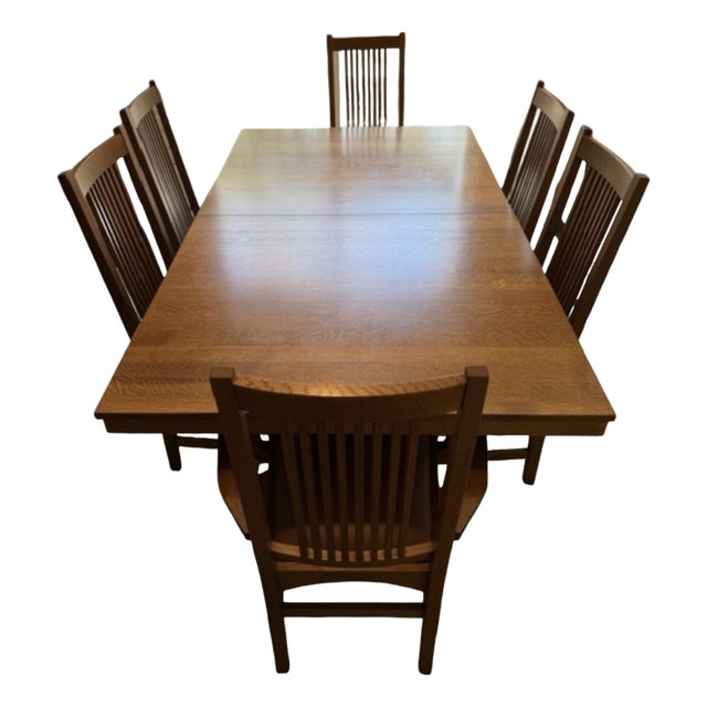 Handmade Mission/Craftsman Style Dining Set For Sale