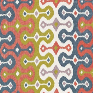 Sample- Schumacher Darya Ikat Fabric in Caravan For Sale