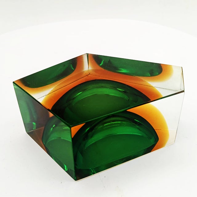 Vintage Italian Multifaceted Asymmetrical Ashtray in Murano Glass by Flavio Poli for Seguso, 1960s For Sale - Image 12 of 13