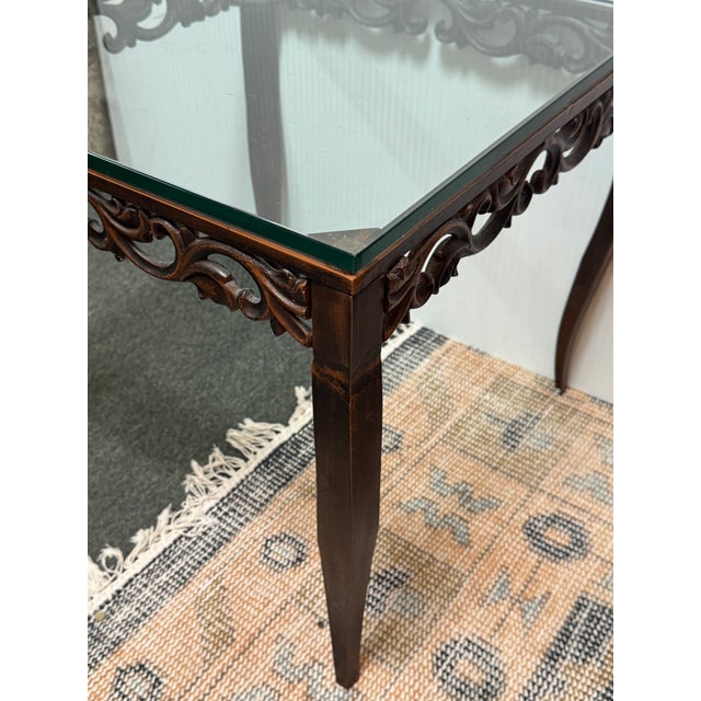 Mid-Century Modern Vintage Burnished Metal Side Table For Sale - Image 3 of 12