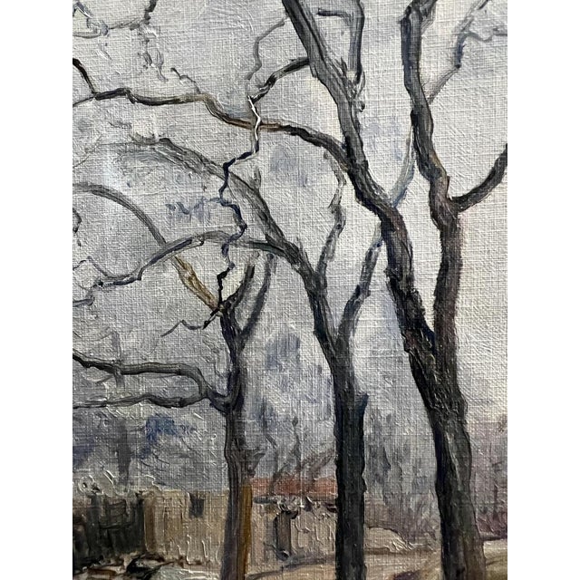 Emile Patru, Paysage d'automne, 1918, Oil on Canvas For Sale - Image 6 of 9