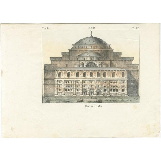 Church of Saint Sophia, 1842, Hand Colored Lithograph For Sale - Image 3 of 8