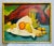 1960s Mid Century Colorful Fauvist Abstract Still Life Oil Painting by Strassel in Bamboo Frame For Sale - Image 10 of 10