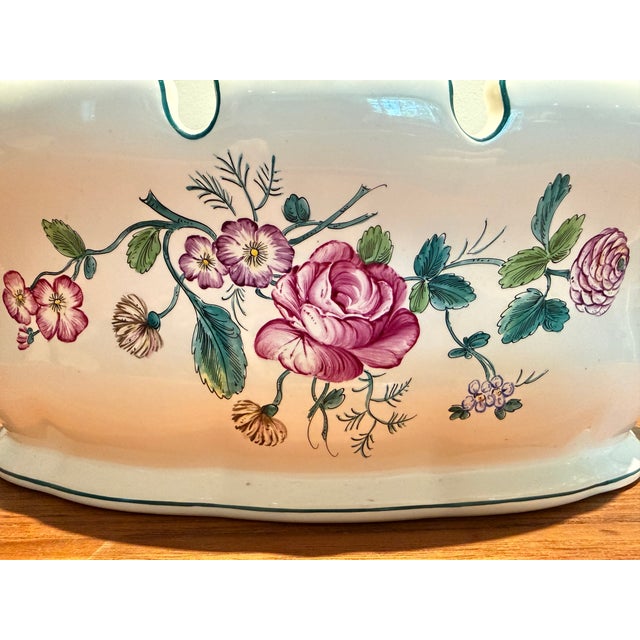 Tiffany and Co. Floral Hand-Painted Centerpiece Bowl or Jardiniere For Sale In Washington DC - Image 6 of 11
