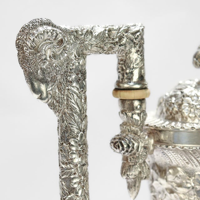 Antique Schofield Repousse Baltimore Sterling Silver Castle Pattern Coffee Pot For Sale - Image 12 of 18