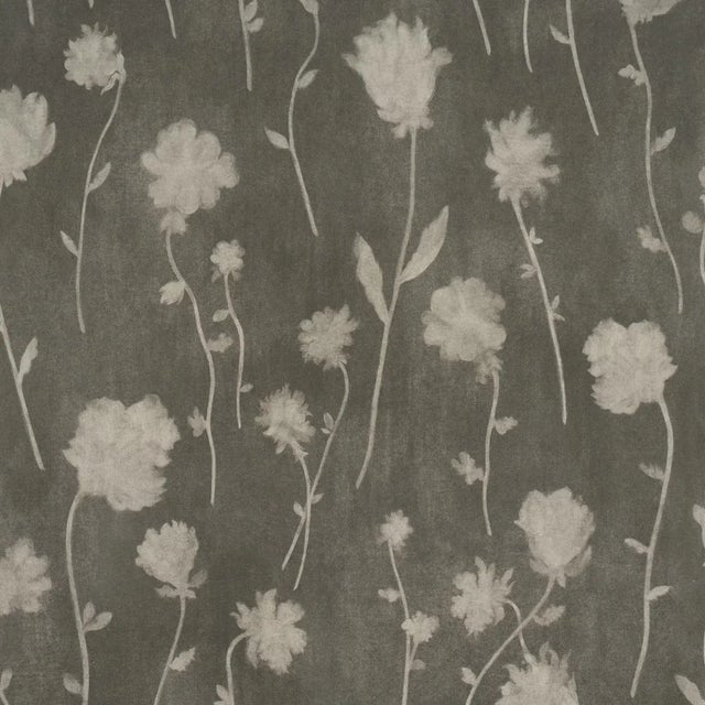 Schumacher x Backdrop Before Midnight Wallpaper In Charcoal For Sale