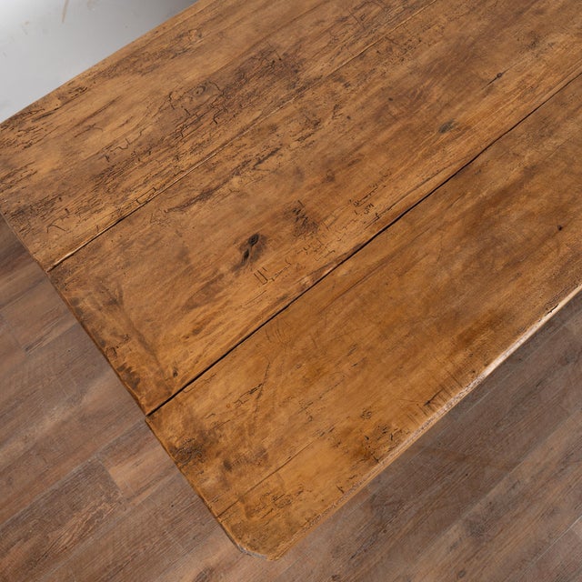 Rustic 19th Century Green Work Table With Drawer and Large Shelf, Hungary For Sale - Image 4 of 14