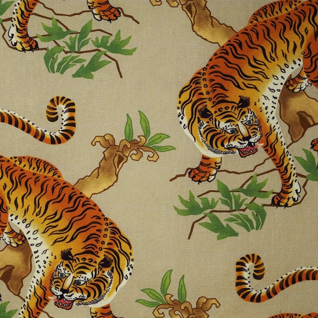 Safari 22" Alioth Tiger Linen Pillow For Sale - Image 3 of 5