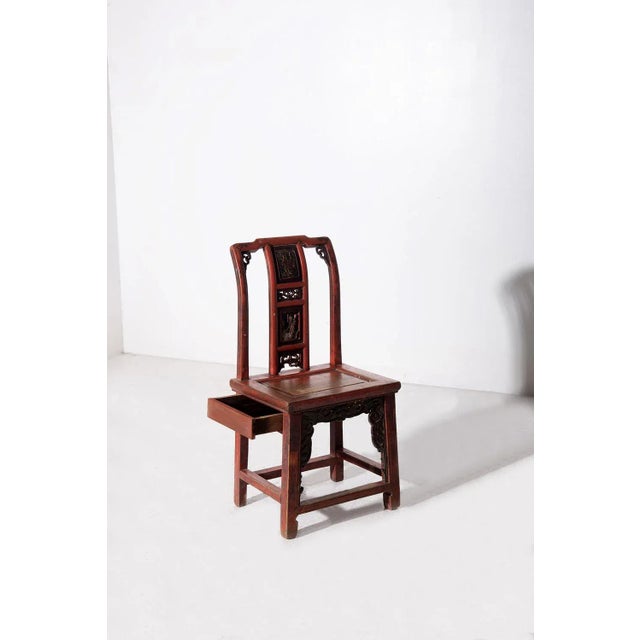 Traditional Qing Style Chair with Hidden Drawer, 1700s For Sale - Image 9 of 9