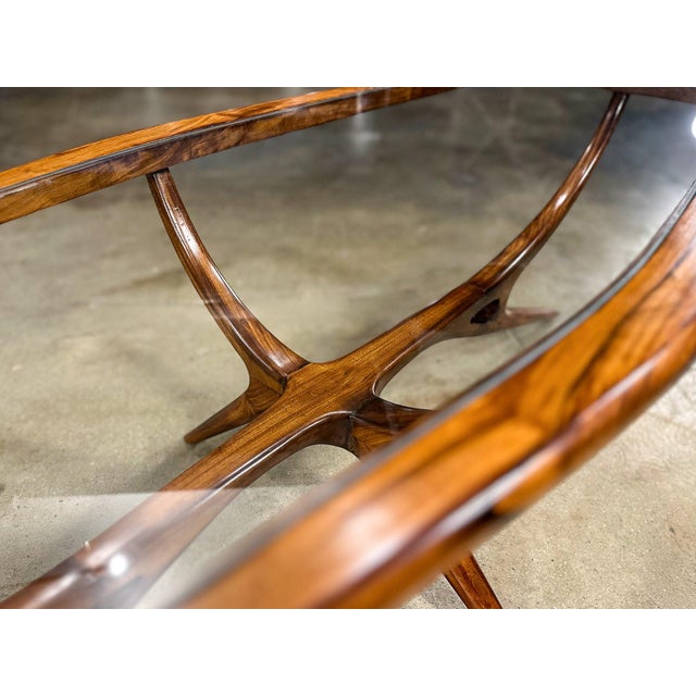 This rare and sculptural coffee table exemplifies Giuseppe Scapinelli’s masterful interpretation of Brazilian modernism in...