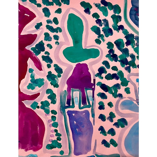 Late 20th Century Jay Milder, Abstract Expressionist Landscape Jay Milder Rhino Horn Painting American Pop Art, 1990 For Sale - Image 5 of 6