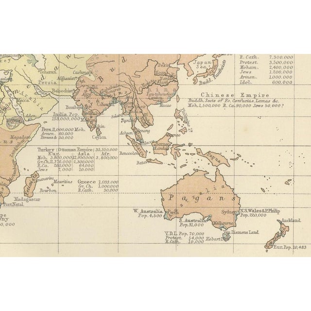 Religious Belief Map by A.K. Johnston, 1852 For Sale - Image 6 of 11