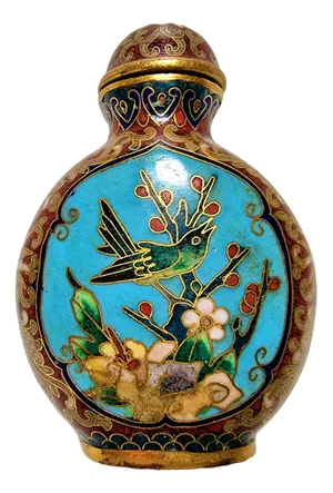 Antique Cloisonné Snuffbox with Lid, China
